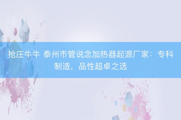 抢庄牛牛 泰州市管说念加热器起源厂家：专科制造，品性超卓之选