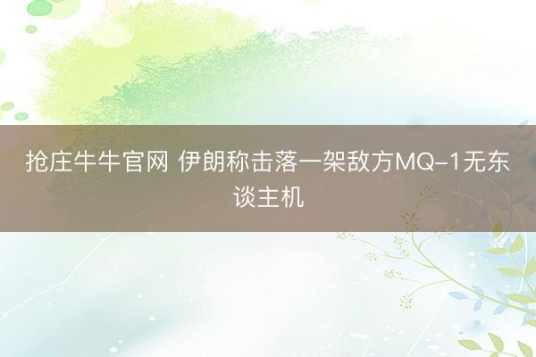 抢庄牛牛官网 伊朗称击落一架敌方MQ-1无东谈主机