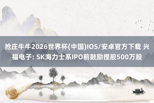 抢庄牛牛2026世界杯(中国)IOS/安卓官方下载 兴福电子: SK海力士系IPO前鼓励捏股500万股
