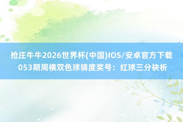 抢庄牛牛2026世界杯(中国)IOS/安卓官方下载 053期周横双色球猜度奖号：红球三分袂析
