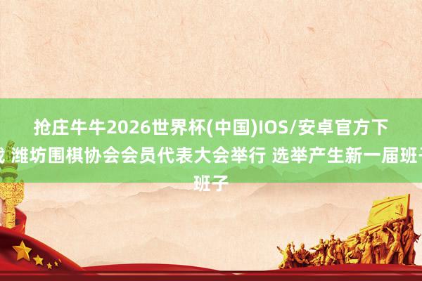 抢庄牛牛2026世界杯(中国)IOS/安卓官方下载 潍坊围棋协会会员代表大会举行 选举产生新一届班子