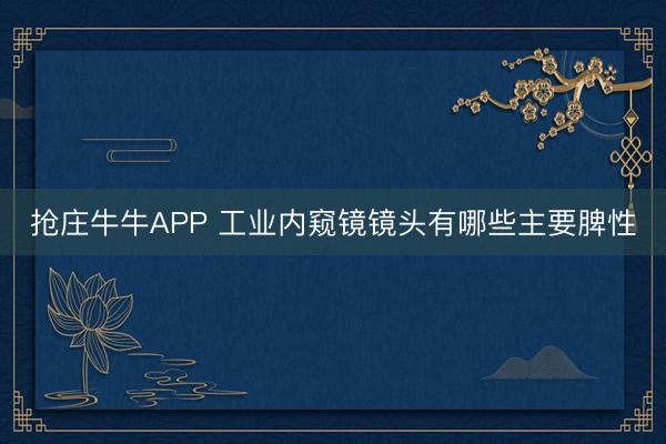 抢庄牛牛APP 工业内窥镜镜头有哪些主要脾性