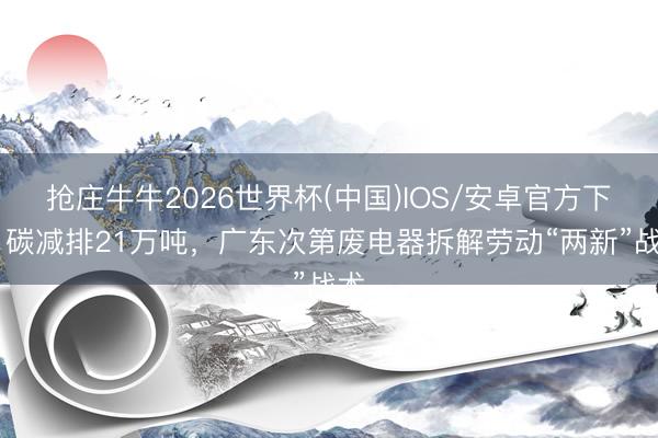 抢庄牛牛2026世界杯(中国)IOS/安卓官方下载 碳减排21万吨,广东次第废电器拆解劳动“两新”战术